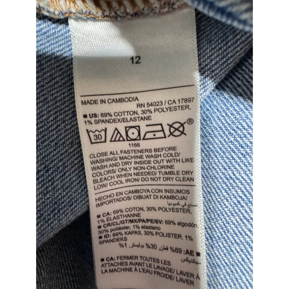Old Navy Women's 12 Blue Denim Shorts High-Rise Wow Cuffed